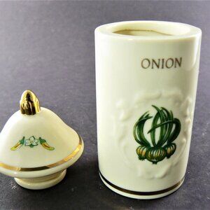 Lenox 1992 Porcelain Spice Garden ONION Container Jar with Lid (w1-6)